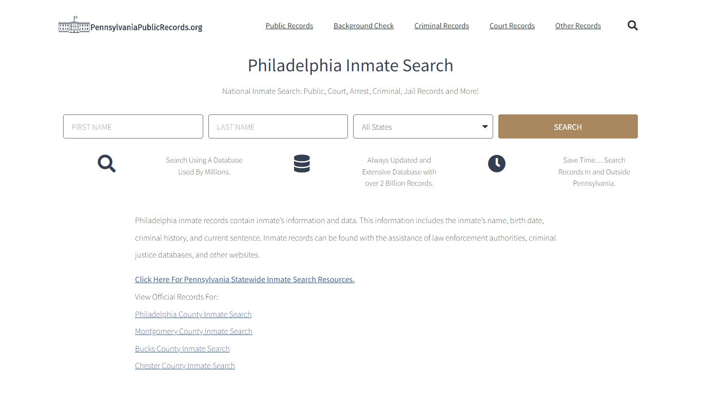 Philadelphia Inmate Search - PPD Current & Past Jail Record